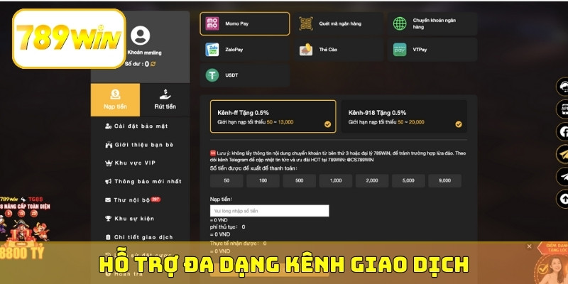 Hỗ trợ đa dạng kênh giao dịch