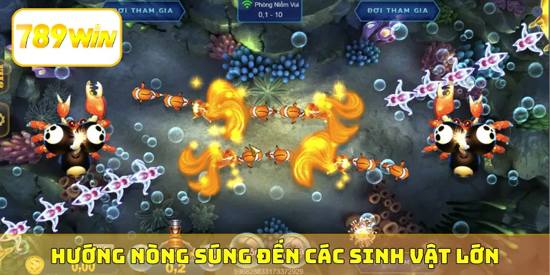 Hướng nòng súng đến các sinh vật lớn